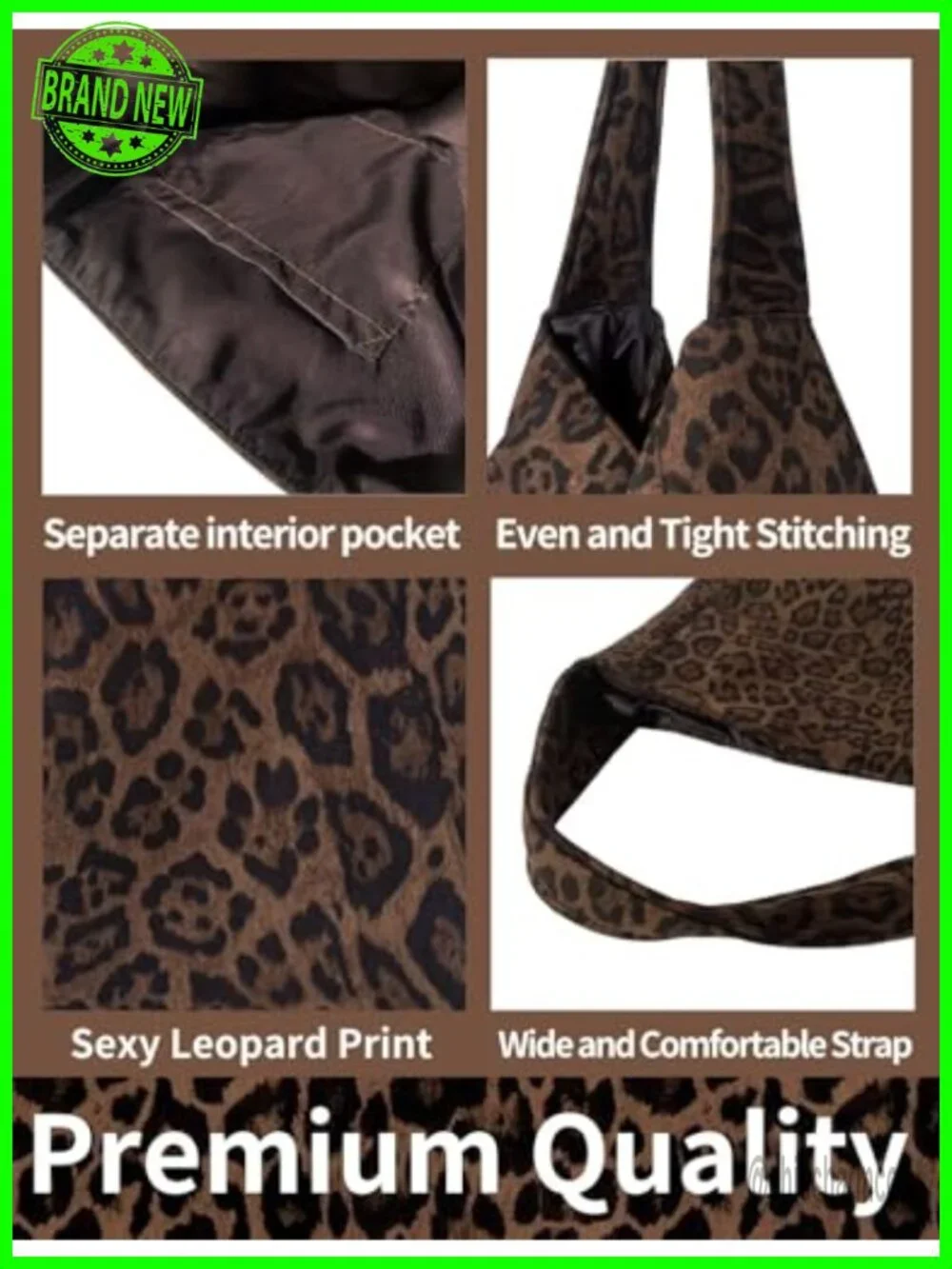 Leopard Print Tote Bag Large Capacity Hobo Shoulder Bag Artificial Suede